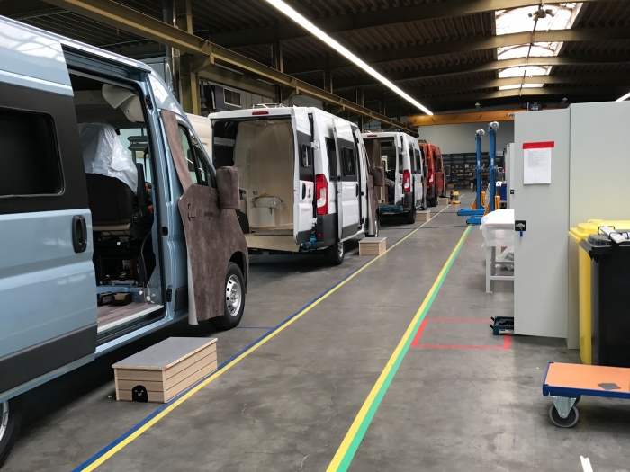 Reisemobilfabrik in Gotha (Deutschland) - Innenansicht